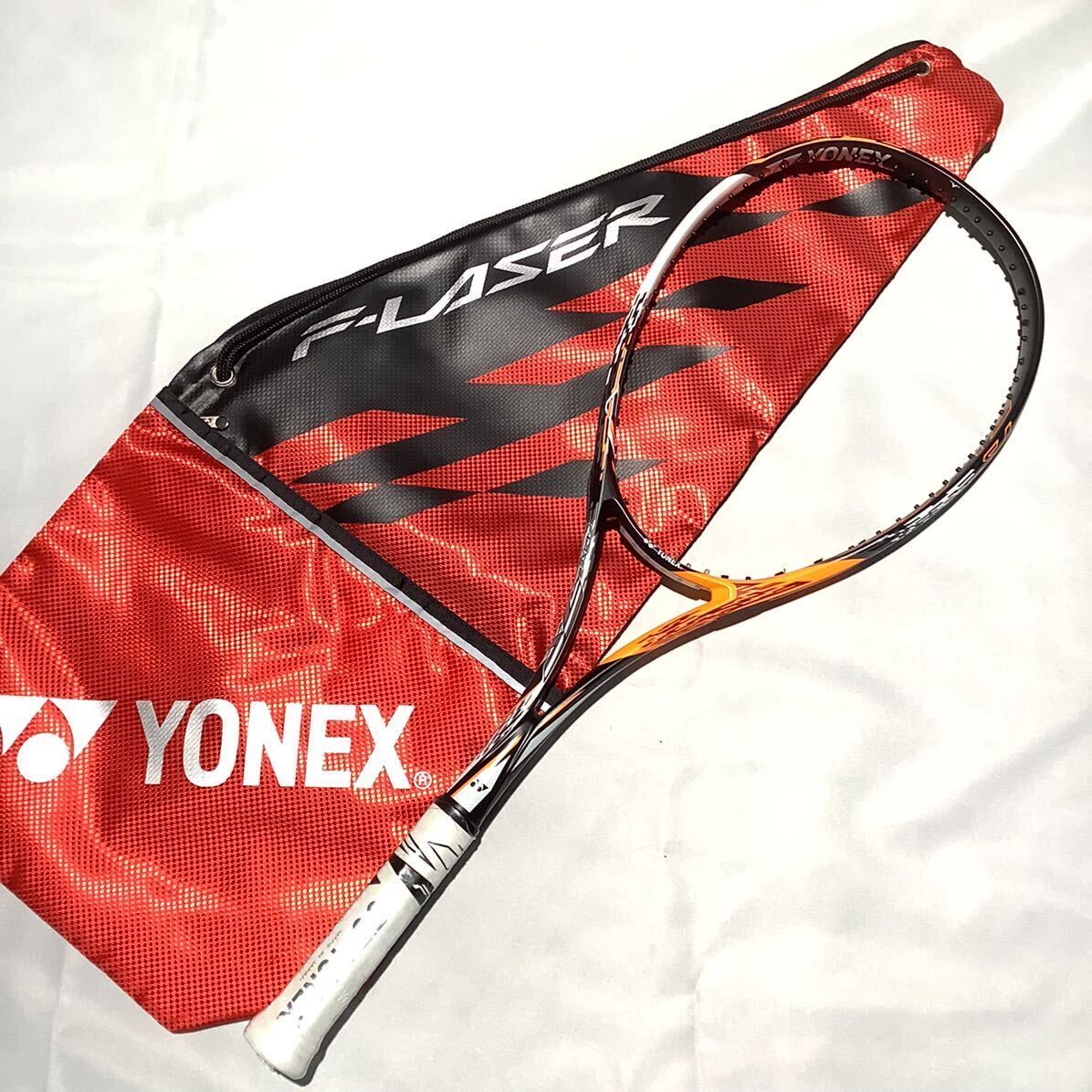 【1円スタート】★新品☆ラケット★ ソフトテニスラケット YONEX ヨネックス F-LASER7S エフレーザー7S UL1 サイバーオレンジ ケース付き_画像1