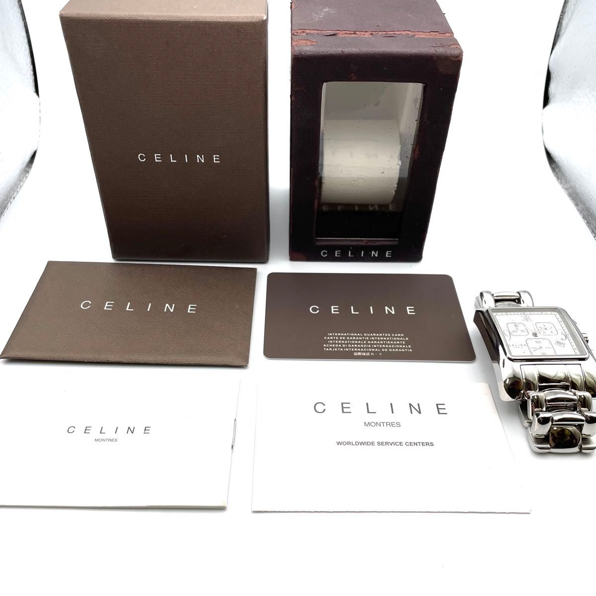 美品・稼動品】セリーヌ CELINE カレ クロノグラフ トリオンフ 美品・稼動品】セリーヌ CELINE カレ クロノグラフ トリオンフ