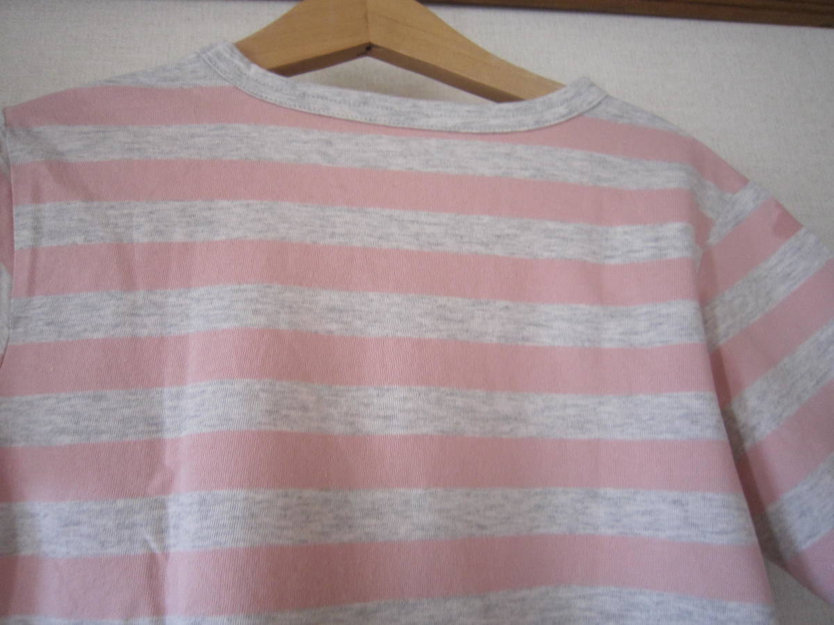 ヤフオク 無印良品 しましま半袖tシャツ ピンク グレー ヤフオク 無印良品 しましま半袖tシャツ ピンク グレー