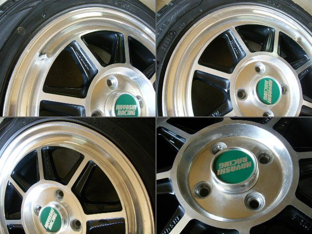 ハヤシレーシング タイプ STF アルミ 14×5J OFF42 PCD100-4H 165/55R14 DUNLOP WINTERMAXX WM01 一応スタッドレス付き4本セット P3670