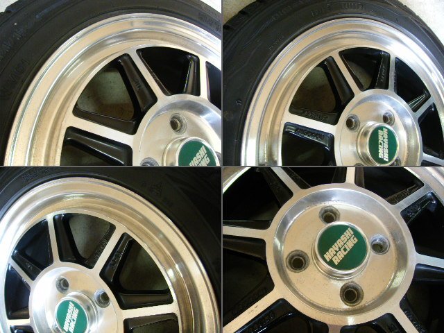 ハヤシレーシング タイプ STF アルミ 14×5J OFF42 PCD100-4H 165/55R14 DUNLOP WINTERMAXX WM01 一応スタッドレス付き4本セット P3670の画像6