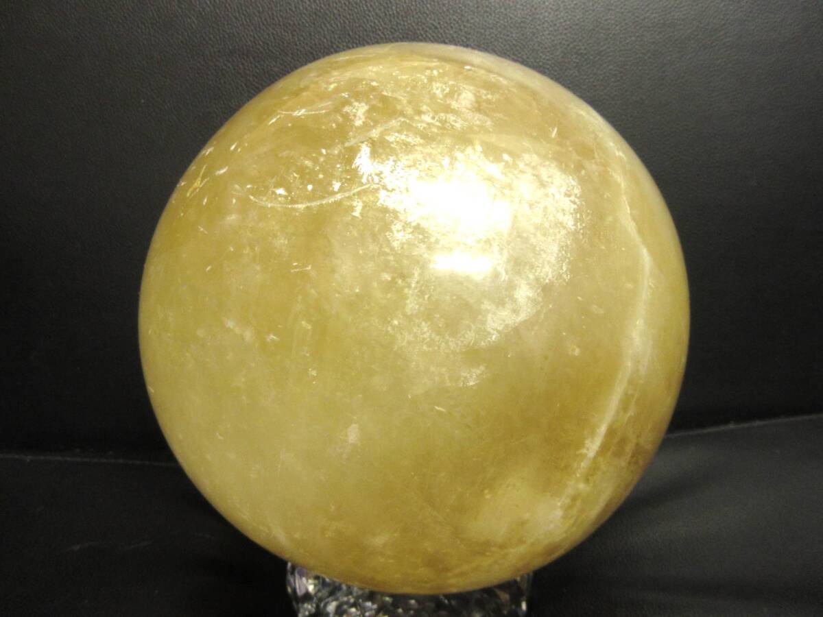 《天然石》置物 「黄水晶：シトリン 巨大な丸玉 直径20cm・10kgオーバー」 台座付き 水晶玉 パワーストーン 原石 インテリアの画像6