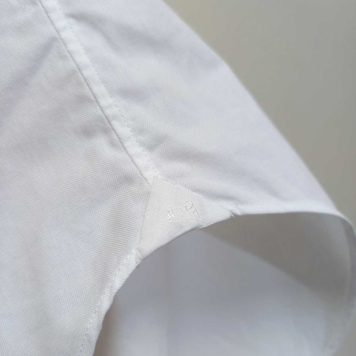 《美品 / ロイヤルオックスフォード》伊製 ALESSANDRO GHERARDI バンドカラー ホワイトシャツ メンズ 40-15 3/4 白シャツ ドレスシャツ_画像5