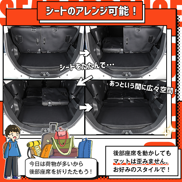 GW超得300円 タンクルーミー M900A/M910A系 ラゲッジ マット トランク ラゲージ フロア カバー アウトドア キャンプ 01_画像7