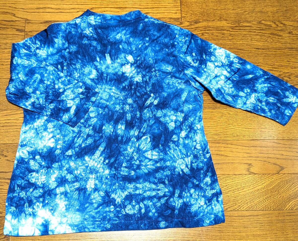 ★【工房 藍の館】上質な藍染Tシャツ 手染め 七分袖 日本製 ☆_画像3
