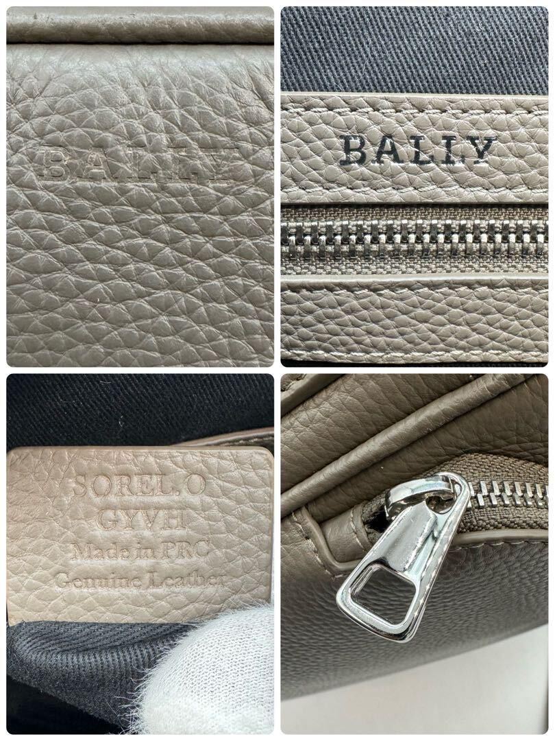 極美品 近年モデル BALLY バリー SOREL ソレル ショルダーバッグ クロスボディ 斜め掛け 型押しロゴ メンズ ビジネス 大容量 本革 レザーの画像10