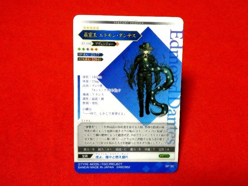 FGO Fate/Grand Order　フェイト TradingCard　キラカードトレカ　エドモンダンテス　SP30_画像2