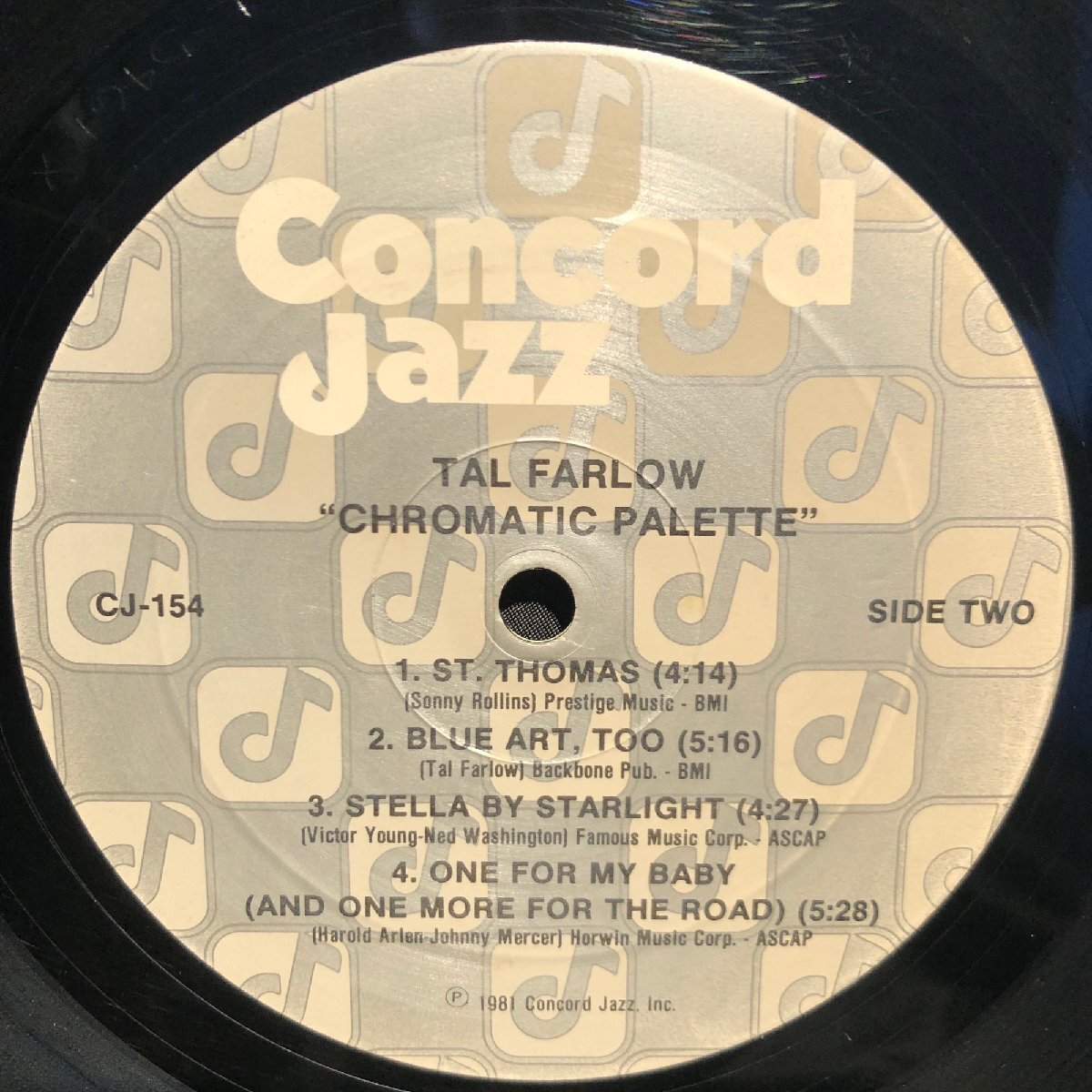 Tal Farlow / Chromatic Palette LP Concord Jazz_画像5