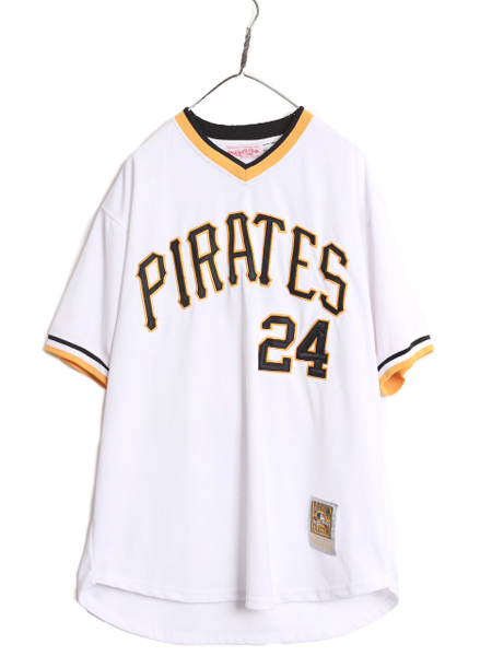 MLB オフィシャル ミッチェルアンドネス パイレーツ ベースボール シャツ メンズ XXL 程 ユニフォーム ゲームシャツ メジャーリーグ 重ね着の画像1