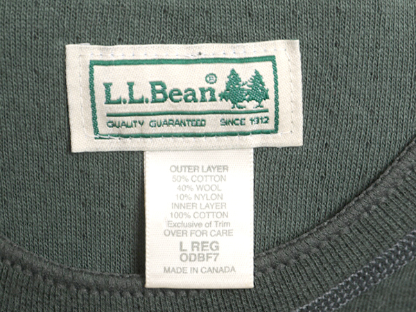 エルエルビーン 2レイヤー 長袖 Tシャツ メンズ L / 古着 LLBean ロンT アウトドア ロングスリーブ アンダーシャツ クルーネック インナー _画像4