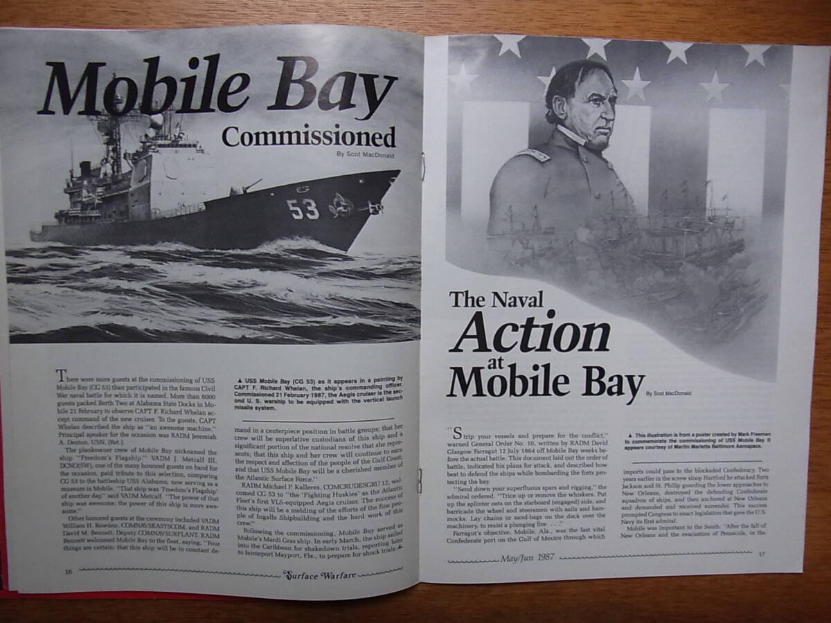 1987年米海軍艦船部隊の機関誌「Surface Warfare」3冊の画像5