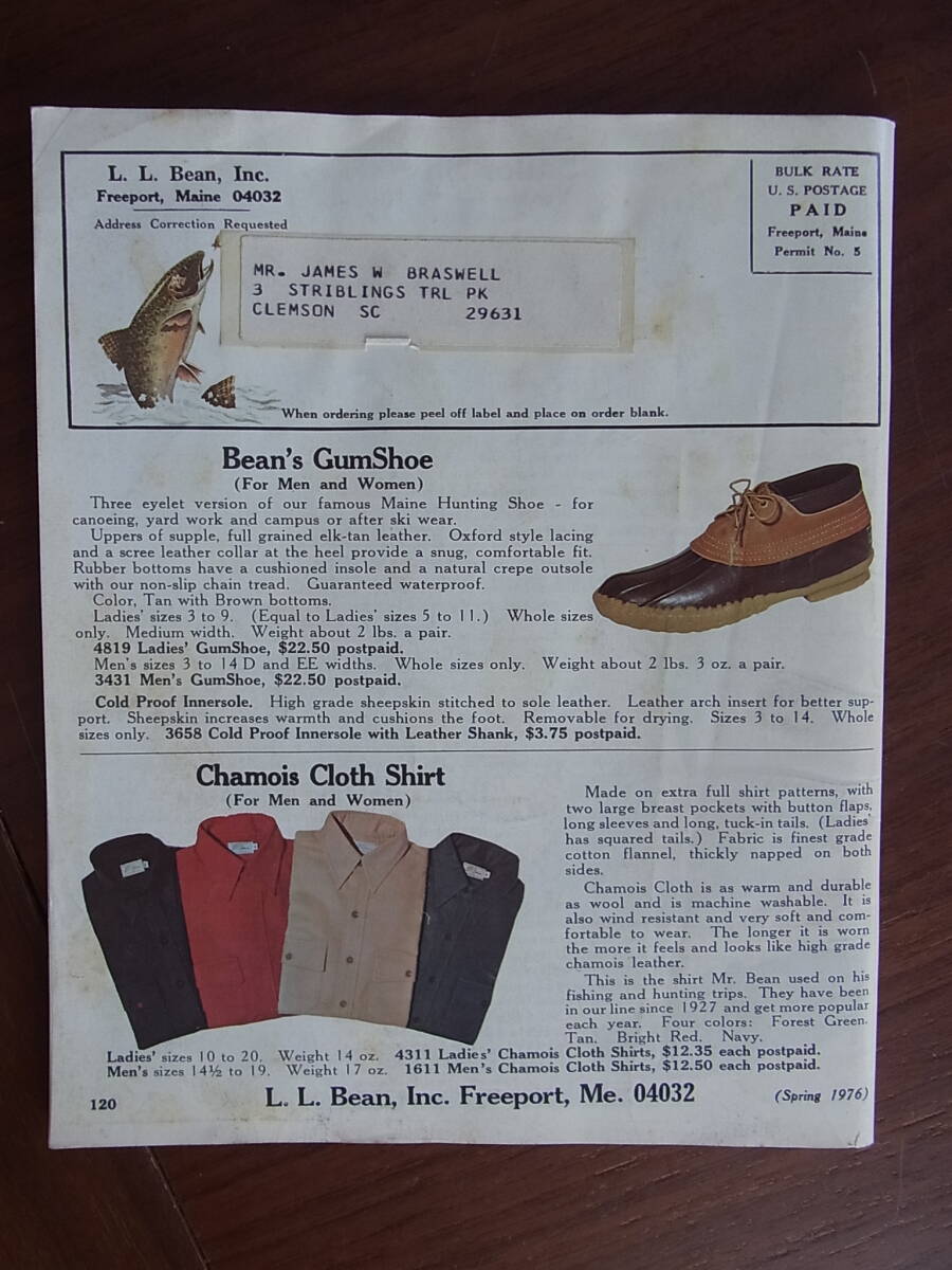 1976年L.L.Bean 春のカタログの画像2