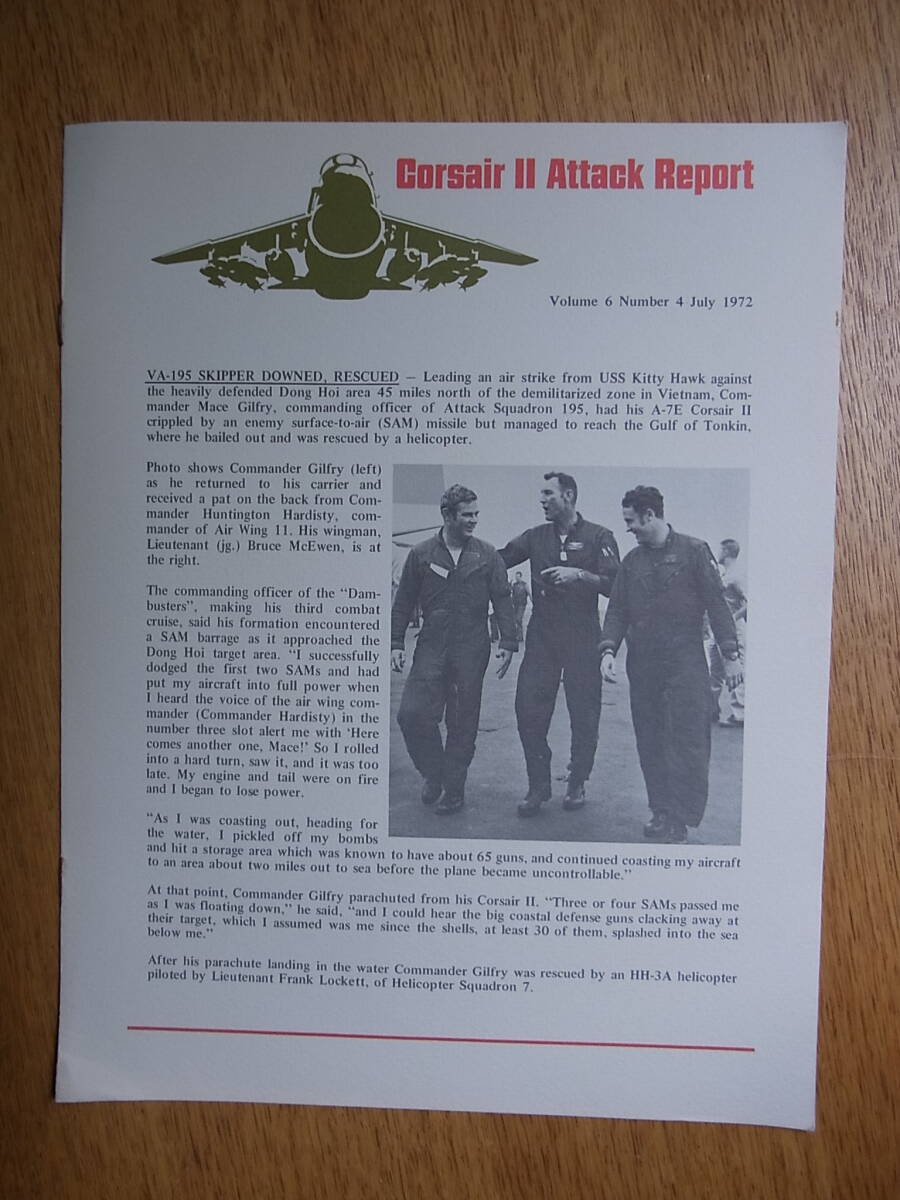 ヴェトナム戦争時代LTVヴォート航空機の広報誌「A-7 Corsair ll Attack Report」1972年7月号の画像1
