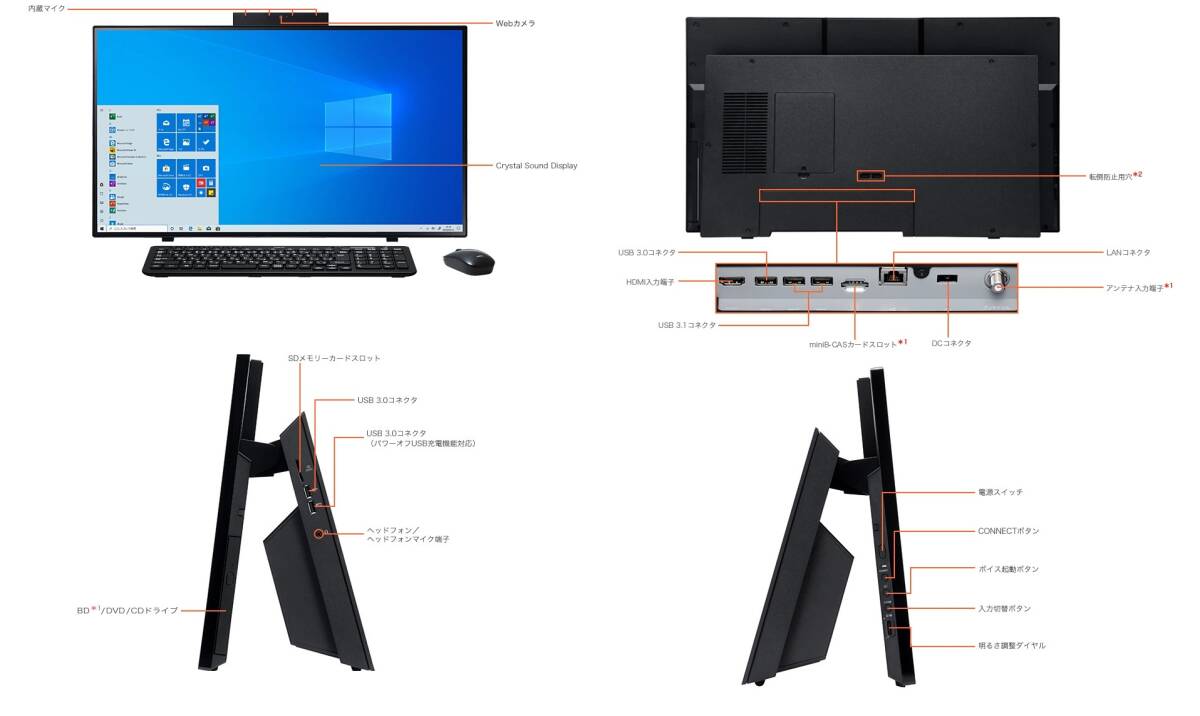 美品!!27型CSD LAVIE【新品!SSD 1TB(NVMe)&HDD 4TB】Core-i5 10210U/メモリ16GB/3波W録/Blu-ray/AIエージェント/HDMI/Win11Pro/Officeの画像9