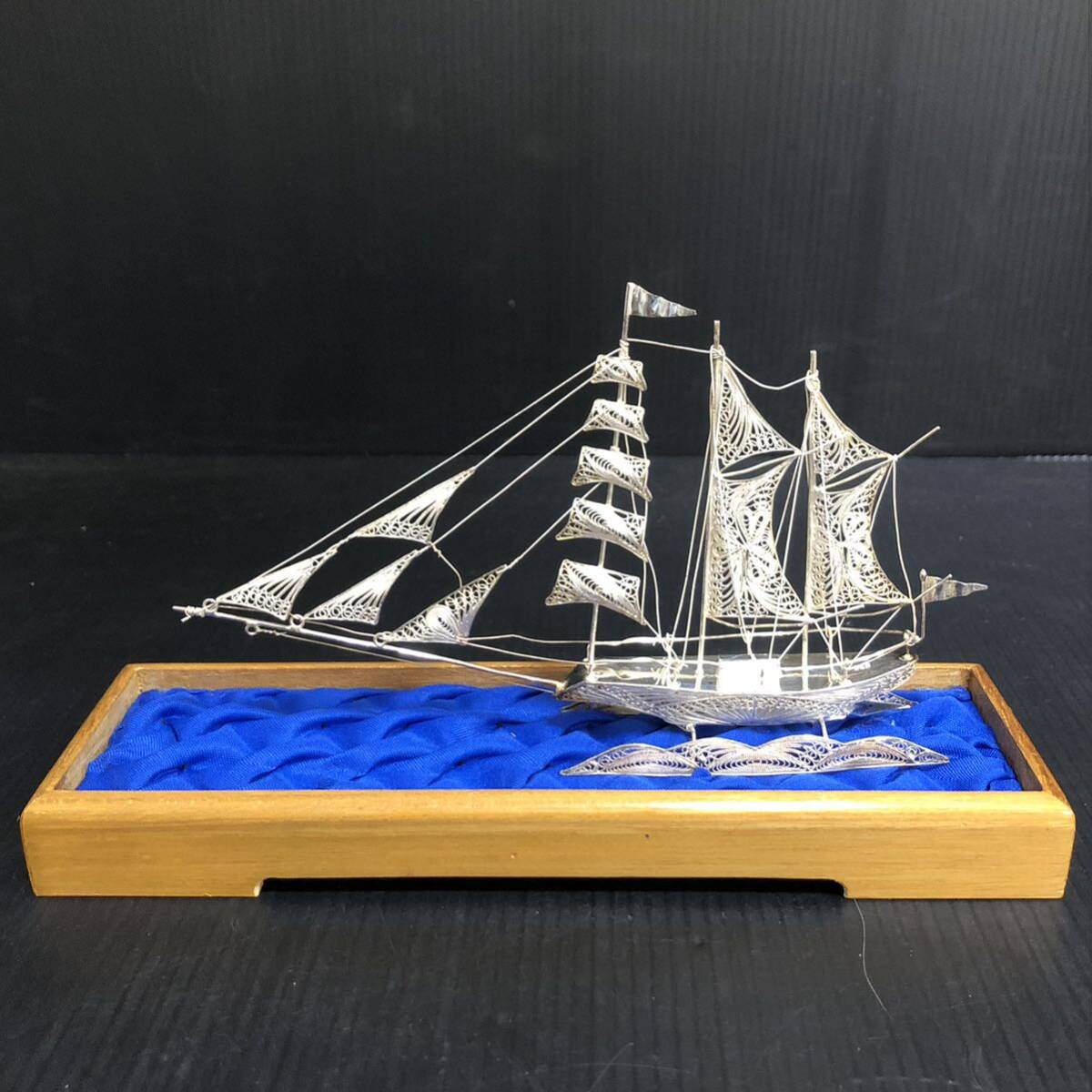 オススメ 925刻印 シルバー 帆船 船 置物 模型 アンティーク 工芸品 銀細工 オブジェ インテリア コレクションの画像2