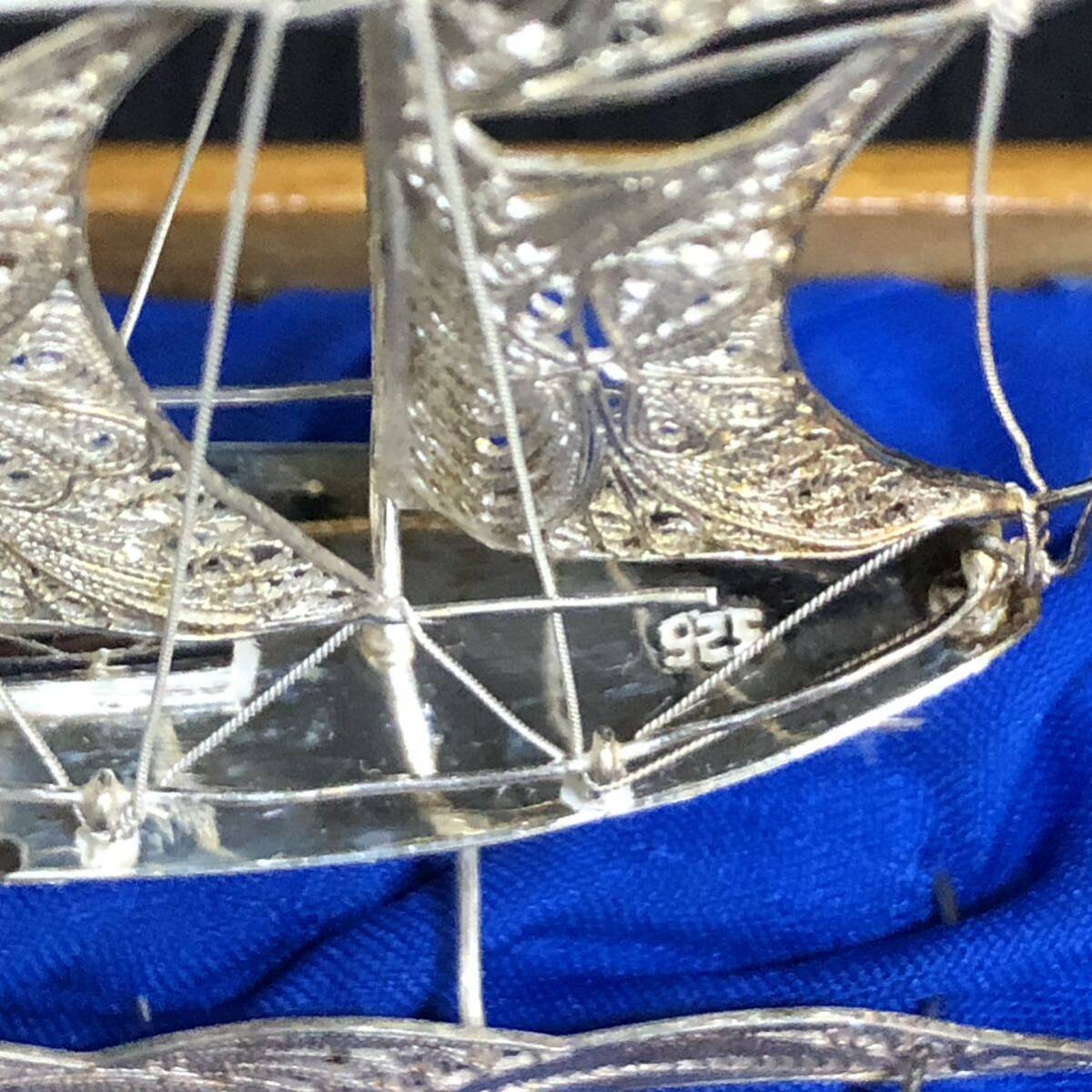 オススメ 925刻印 シルバー 帆船 船 置物 模型 アンティーク 工芸品 銀細工 オブジェ インテリア コレクションの画像8