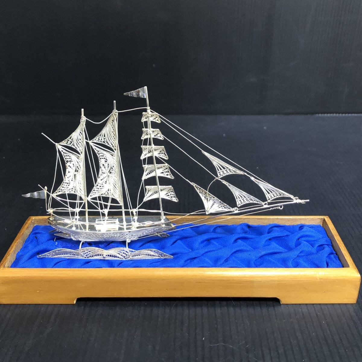 オススメ 925刻印 シルバー 帆船 船 置物 模型 アンティーク 工芸品 銀細工 オブジェ インテリア コレクションの画像4