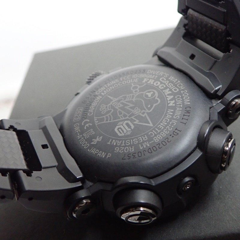 【 良品 】 カシオ G-SHOCK Master of G フロッグマン GWF-A1000XC-1AJF Bluetooth 電波ソーラー カーボンコアガード構造 Gショック 1円～の画像8