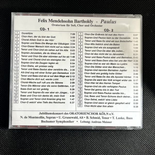 【自主制作】メンデルスゾーン：オラトリオ「パウルス」　　ケルンオラトリオ合唱団　２枚組　-A895-　CD_画像2