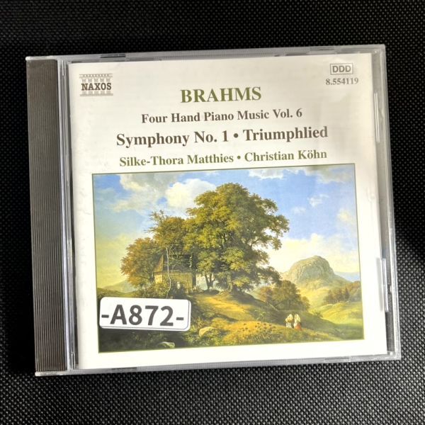【Naxos】ブラームス　４手のためのピアノ作品集：交響曲第1番ほか、シルケ・トーラ・マティアス、クリスチャン・ケーン　　　-A872-　CD_画像1