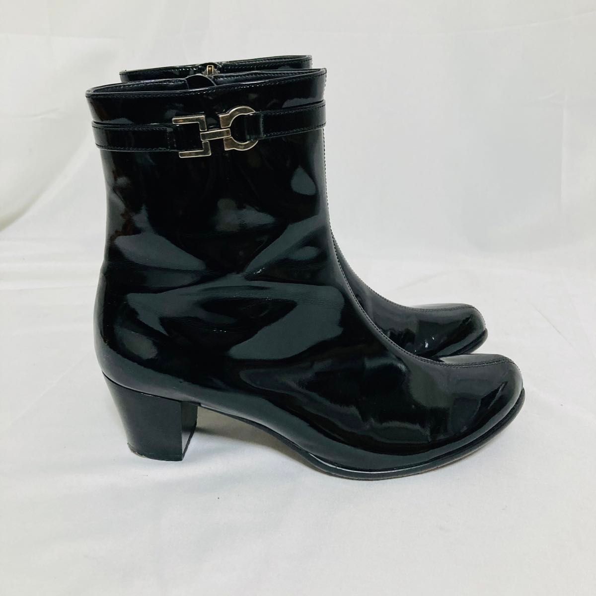 REGAL リーガル　Beaufit ビューフィット　レインブーツ　エナメル　黒 ショートブーツ ブラック 24.5cm 雨靴
