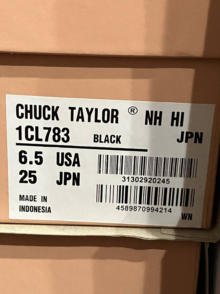 CONVERSE ADDICT CHUCK TAYLOR NH HI BLACK 25cm US6.5 コンバースアディクト チャックテイラー Nハリ