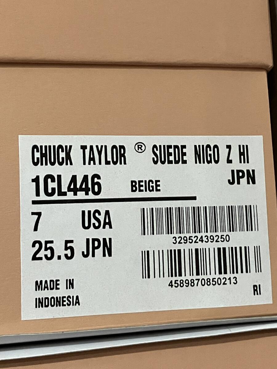 CONVERSE ADDICT CHUCK TAYLOR SUEDE NIGO Z HI BEIGE 25.5cm US7 コンバースアディクト チャックテイラー の画像2