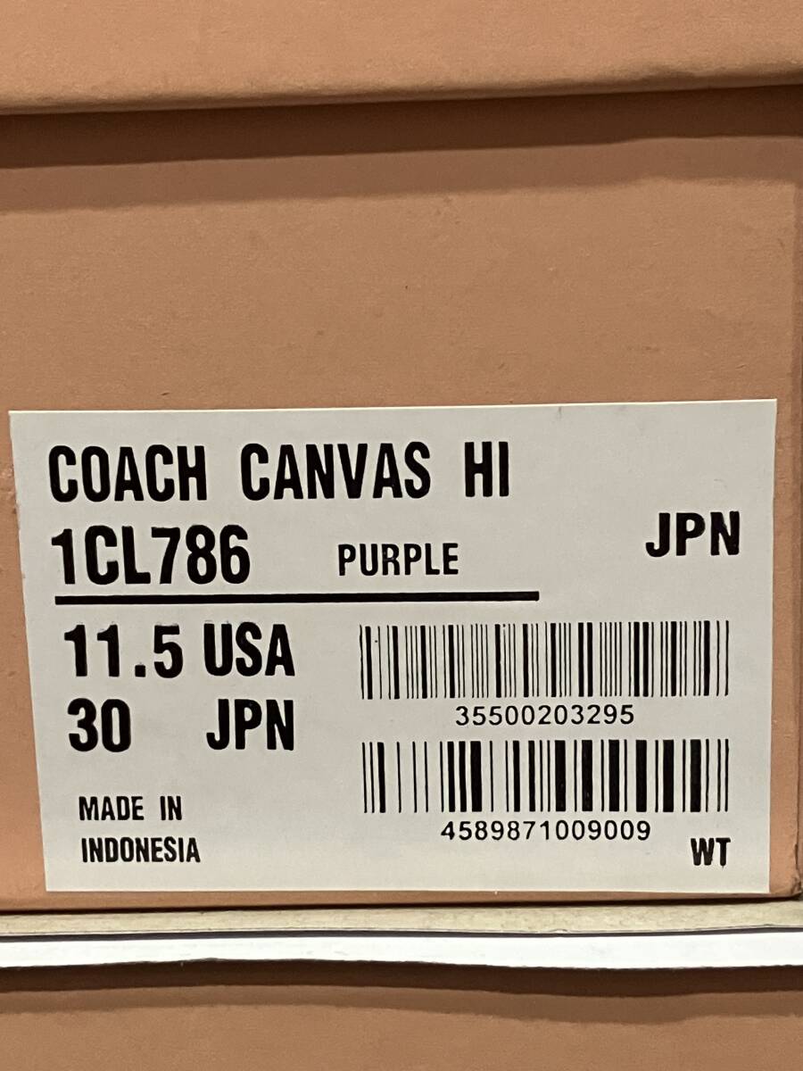 CONVERSE ADDICT COACH CANVAS HI PURPLE 30cm US11.5 コンバースアディクト コーチ