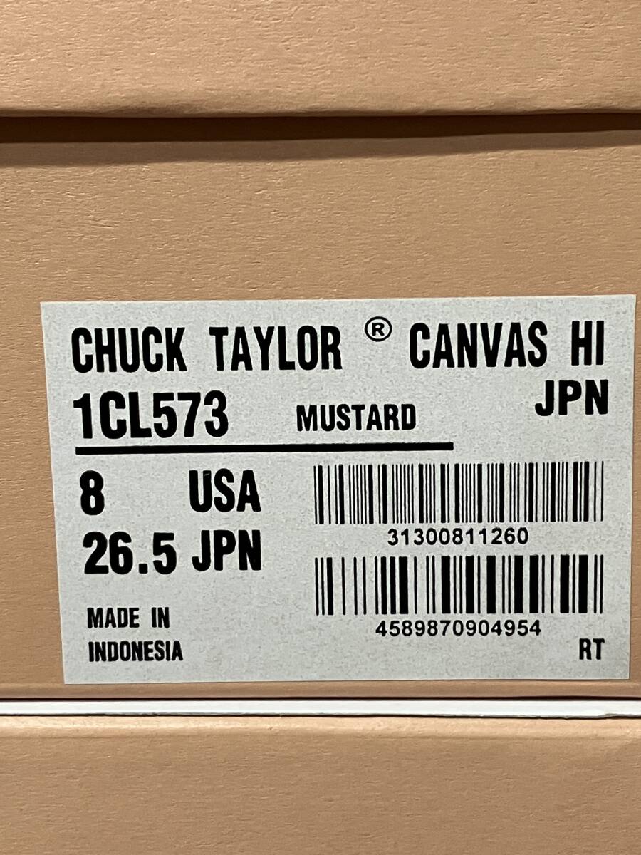 CONVERSE ADDICT CHUCK TAYLOR CANVAS HI MUSTARD 26.5cm US8 コンバースアディクト チャックテイラー
