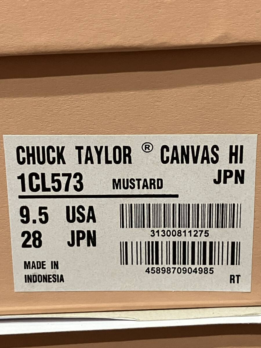 CONVERSE ADDICT CHUCK TAYLOR CANVAS HI MUSTARD 28cm US9.5 コンバースアディクト チャックテイラーの画像2