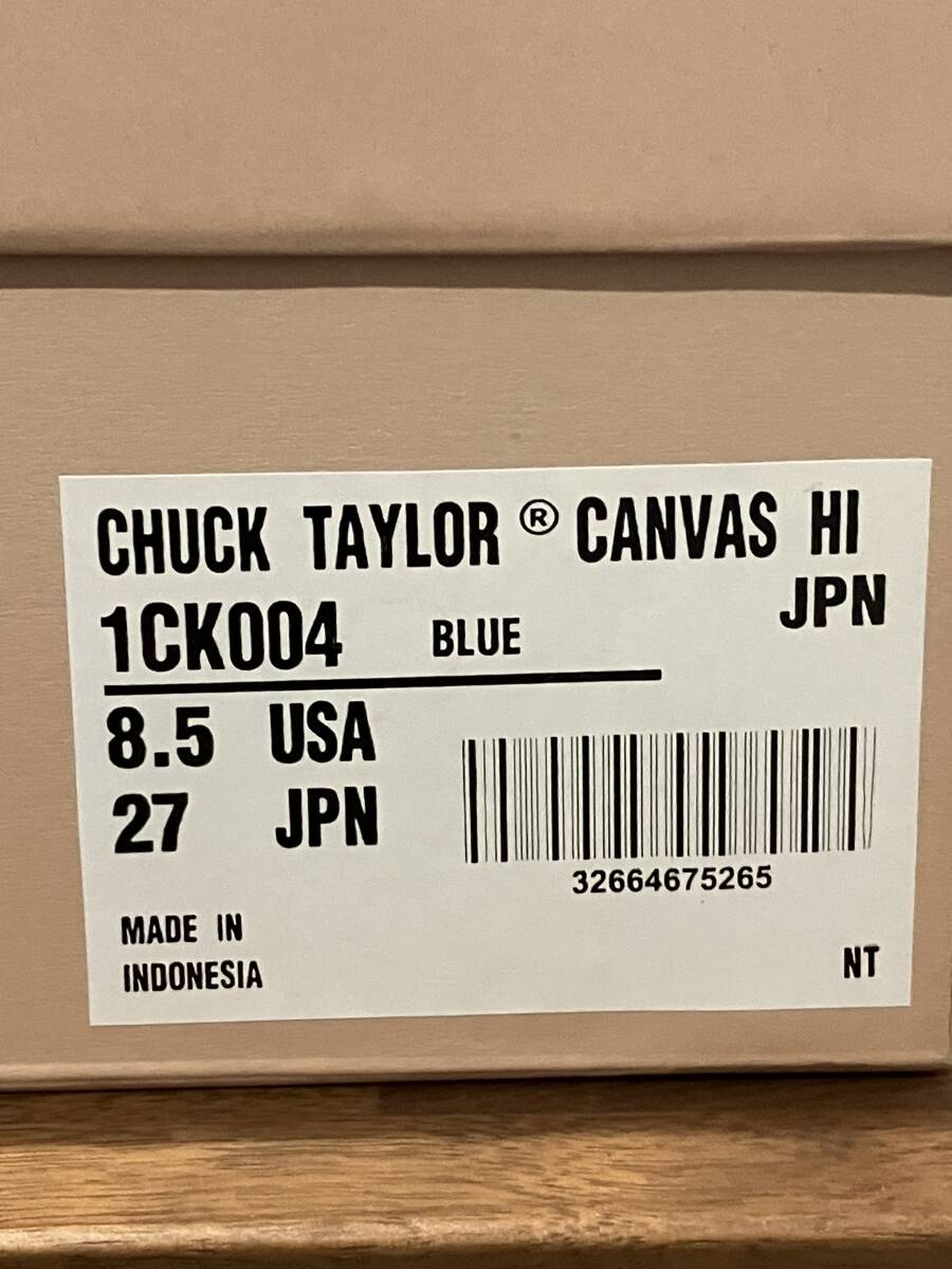 CONVERSE ADDICT CHUCK TAYLOR CANVAS HI BLUE 27cm US8.5 コンバースアディクト チャックテイラー_画像2