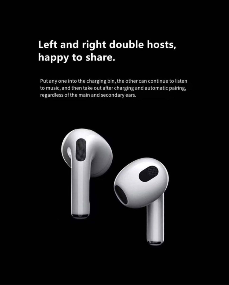 【2024最新型】AirPods 第3世代 互換品 イヤホン TWS 充電ケース付 Pro ワイヤレス　Bluetooth 高音質