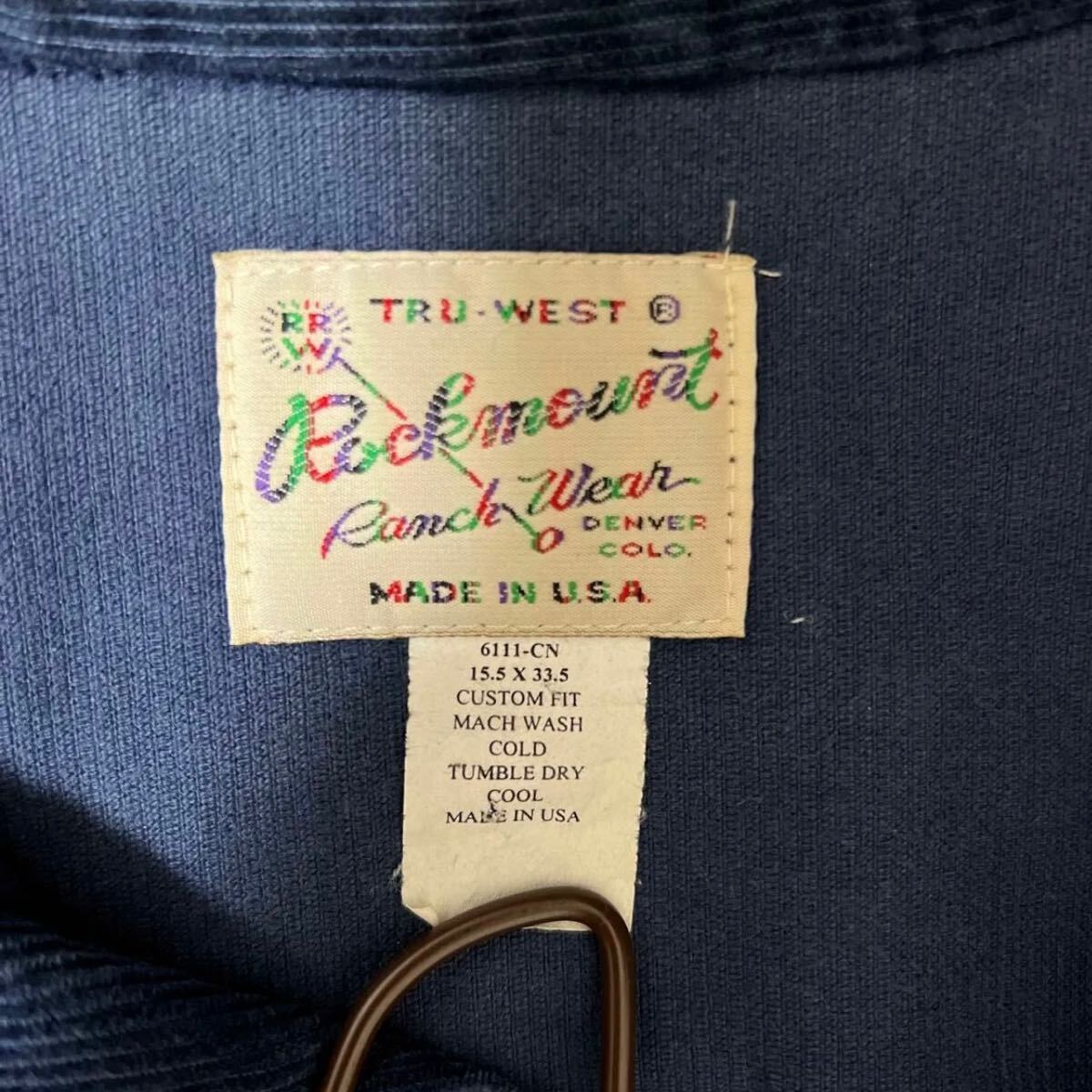 ROCKMOUNT RANCH WEAR ビンテージ1960〜70年代ウエスタンシャツ　メンズＬ相当