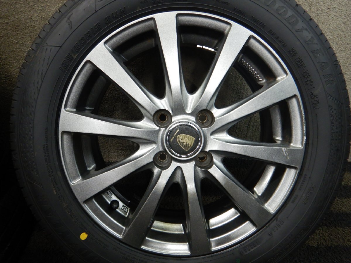 新品夏タイヤ J2T7982■185/60R15 GOODYEAR E-Grip ECO EG02 MANARAY 5.5J 4H PCD100★条件付送料無料★フィット アクア ヴィッツ スイフトの画像4