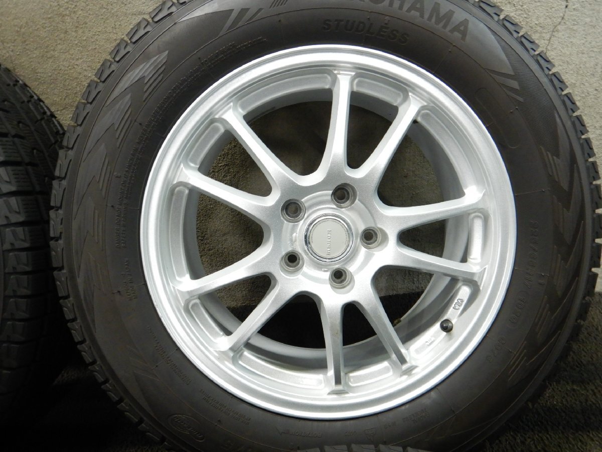 J7T7667■225/65R17 YOKOHAMA ICEGUARD G075 社外 7J 5H PCD114.3 19年★条件付送料無料★バリ溝 9分山 ハリアー エクストレイル_画像2