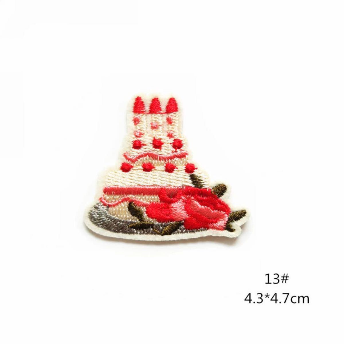 アップリケ16刺繍布ステッカースナックケーキロリポップパッチ刺繍 アイロンワッペン ワッペン ケーキ アイロン 刺繍モチーフ