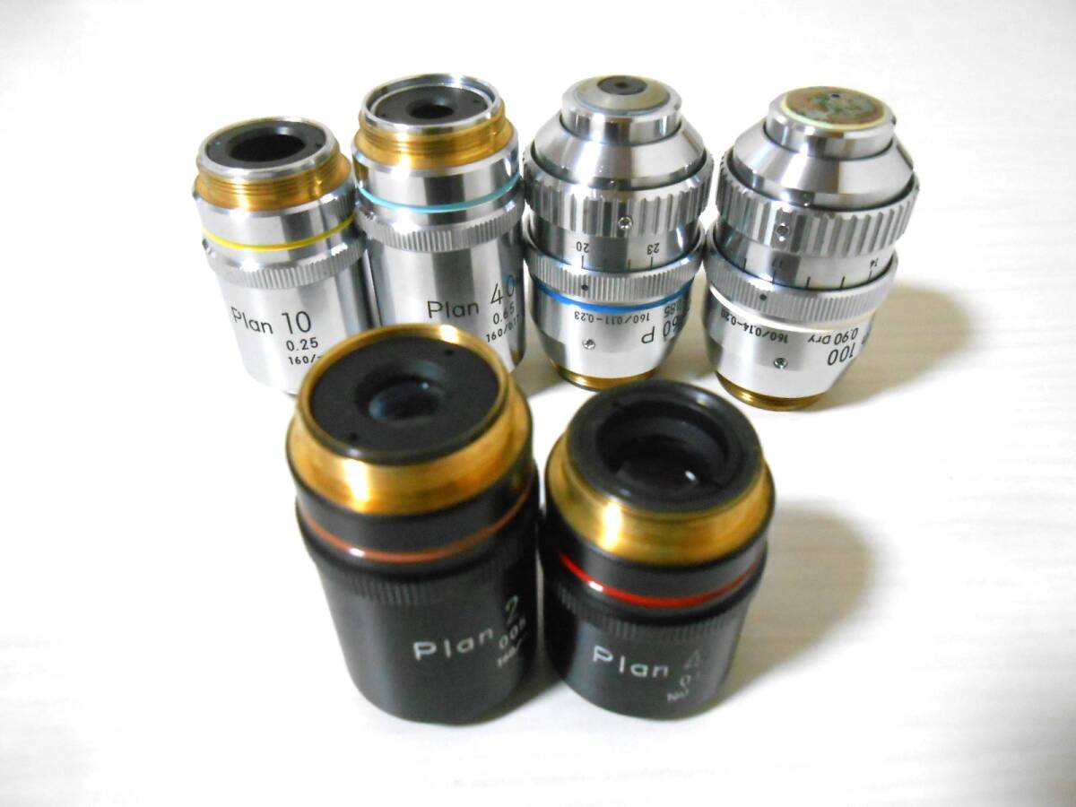 Nikon Plan 2 4 10 40 60P 100 顕微鏡 対物レンズ ニコン 動作未確認 ジャンク の画像1