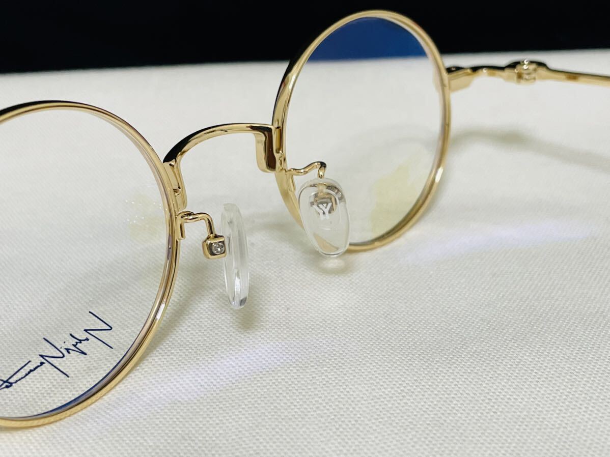 Yohji Yamamoto ヨウジ ヤマモト メガネフレーム YY1309 005 伊達眼鏡 未使用 美品 ゴールド 丸メガネ サングラス_画像7