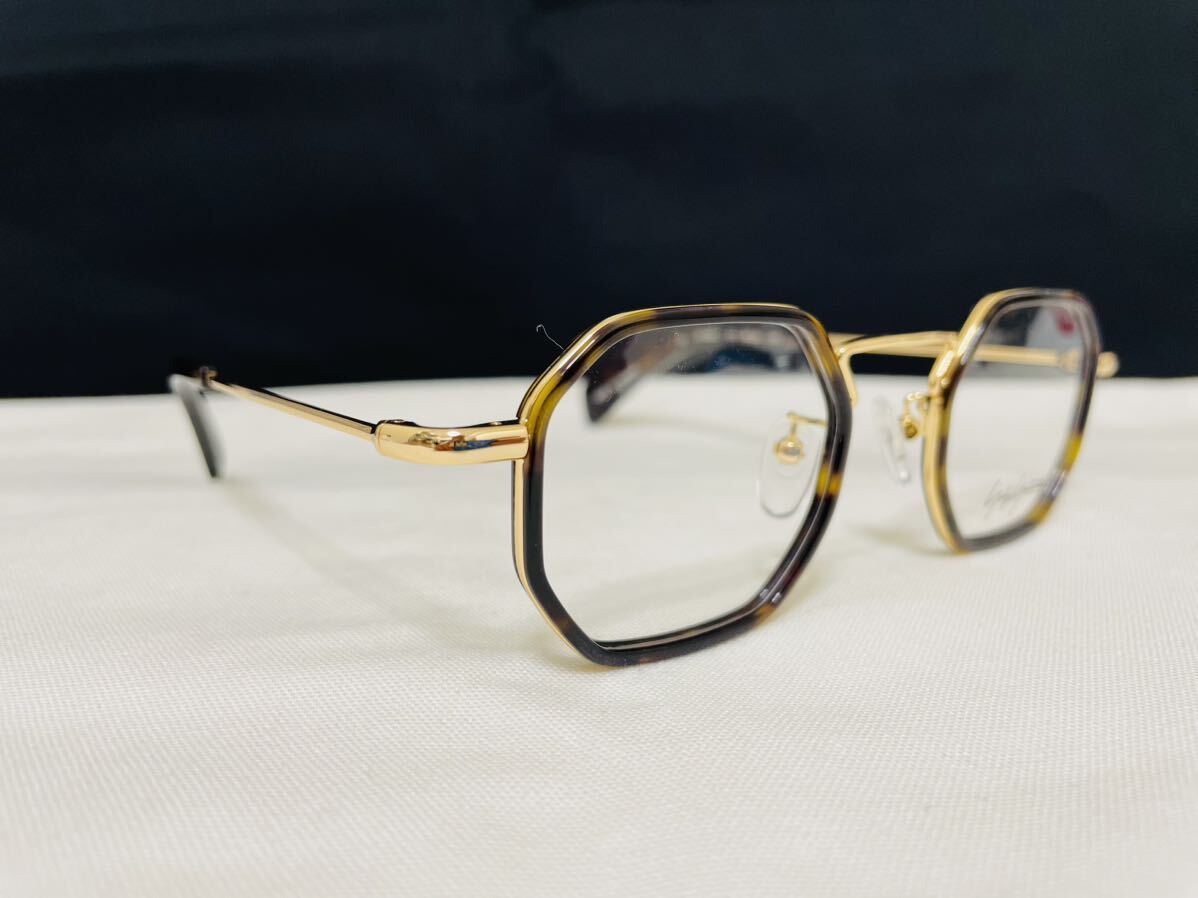 Yohji Yamamoto ヨウジ ヤマモト メガネフレーム YY1066 127 伊達眼鏡 未使用 美品 オクタゴン形 鼈甲柄 オシャレフレームの画像2