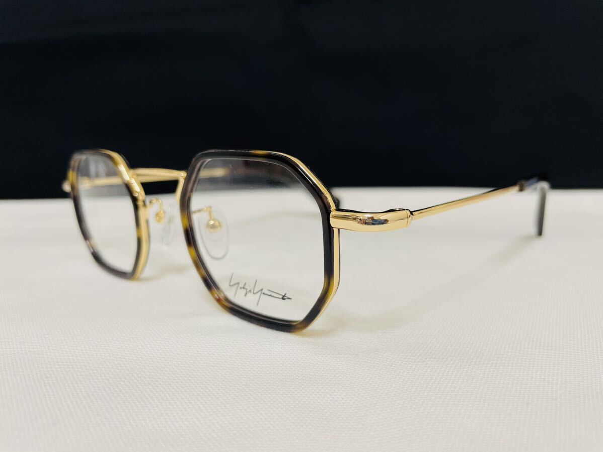 Yohji Yamamoto ヨウジ ヤマモト メガネフレーム YY1066 127 伊達眼鏡 未使用 美品 オクタゴン形 鼈甲柄 オシャレフレームの画像3