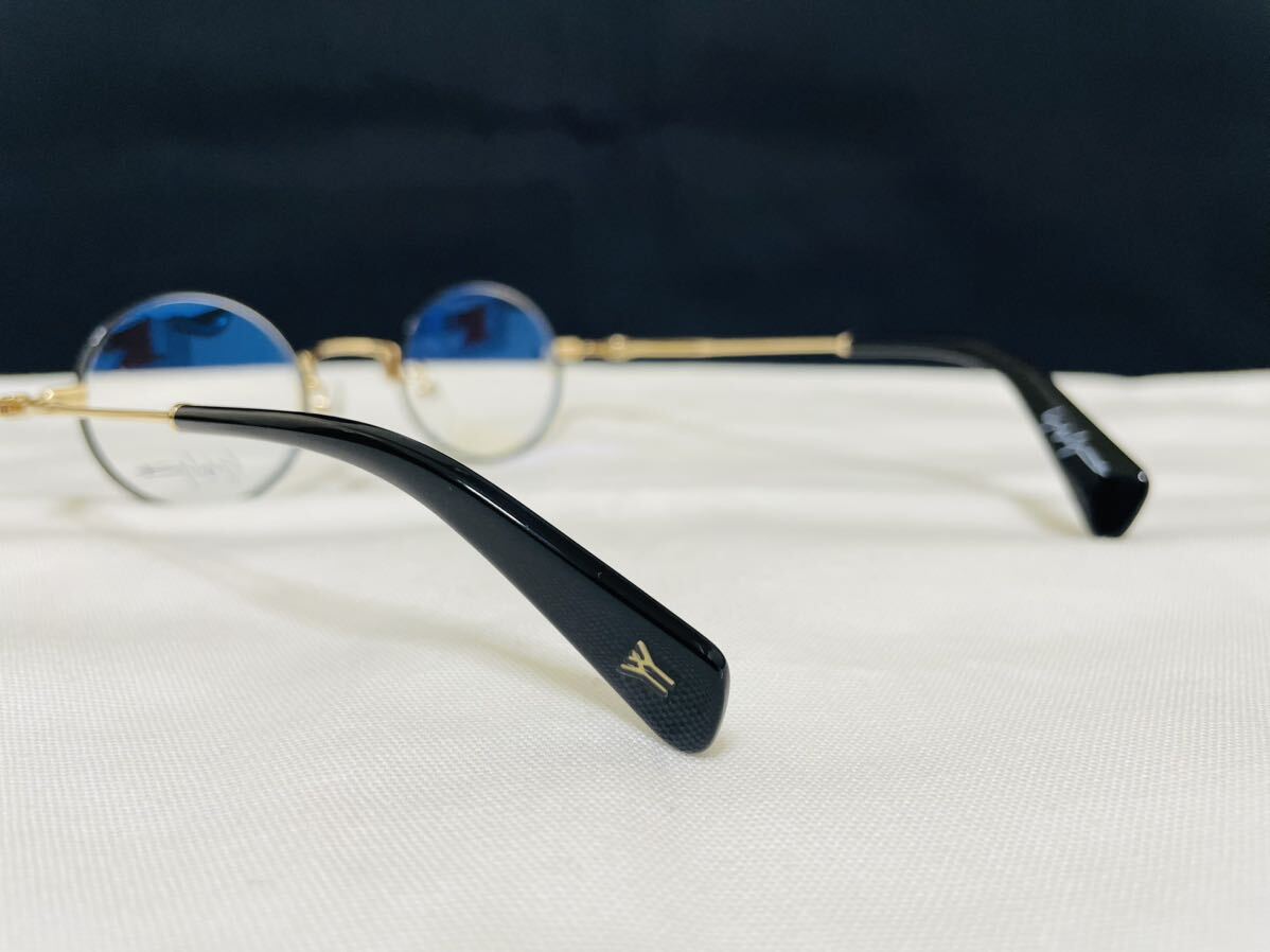 Yohji Yamamoto ヨウジ ヤマモト メガネフレーム YY1309 002 伊達眼鏡 未使用 美品 ゴールド 丸メガネ サングラス_画像5