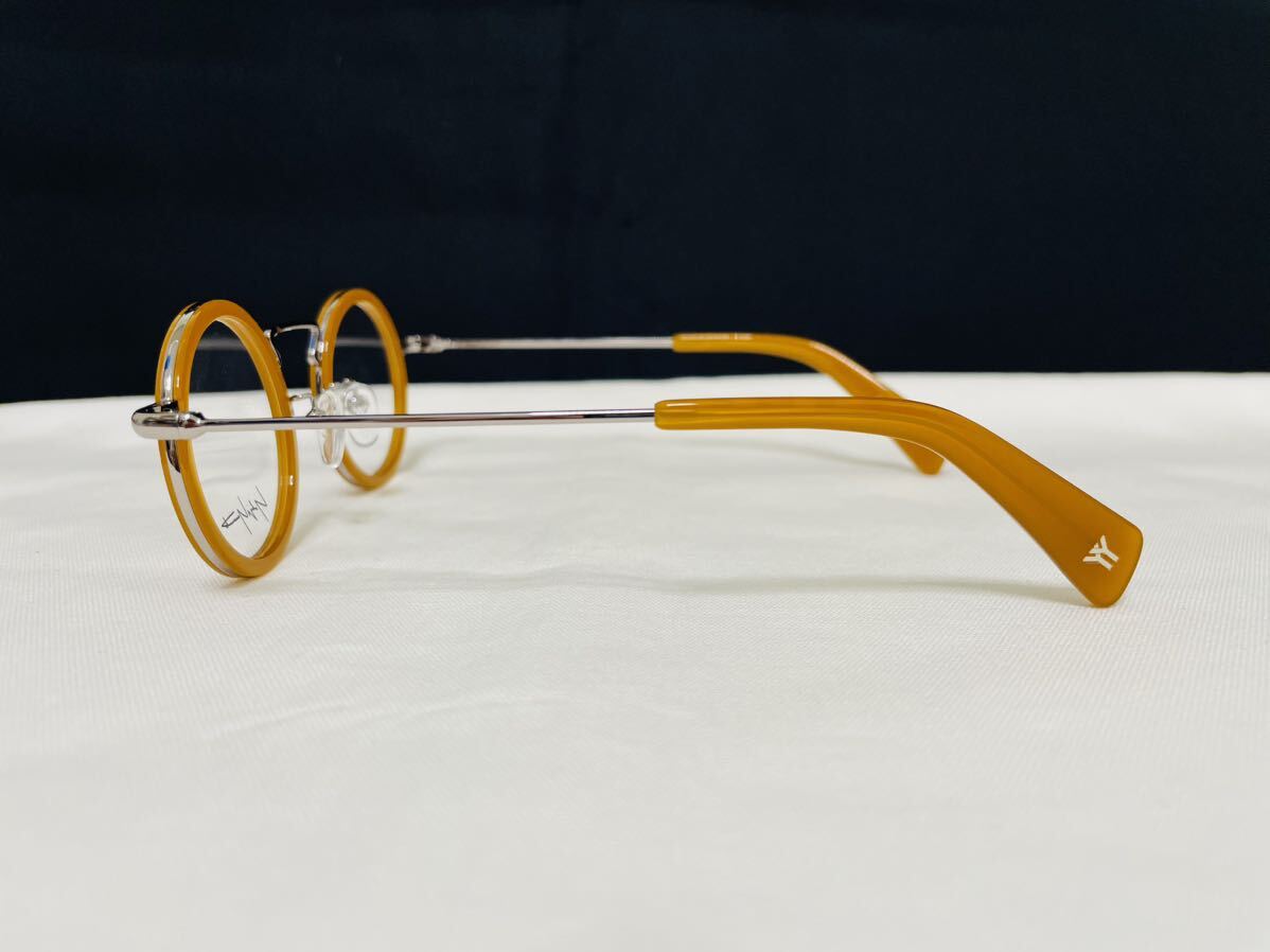 Yohji Yamamoto ヨウジ ヤマモト メガネフレーム YY1003 125 未使用 美品 伊達眼鏡 サングラス ラウンド ブラウン シルバーの画像4