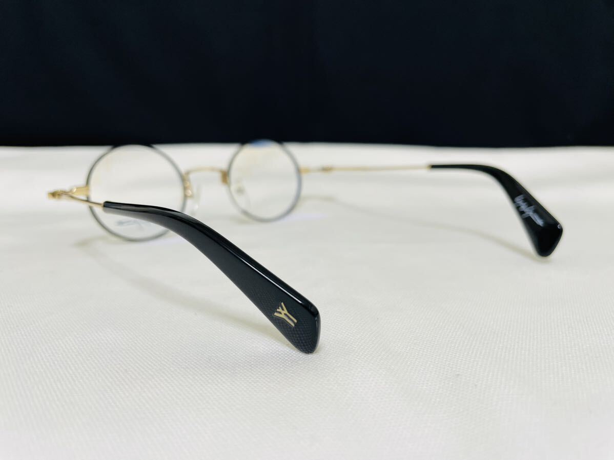 Yohji Yamamoto ヨウジ ヤマモト メガネフレーム YY1309 002 未使用 美品 伊達眼鏡 ラウンド サングラス 丸メガネ ブラック ゴールド_画像5