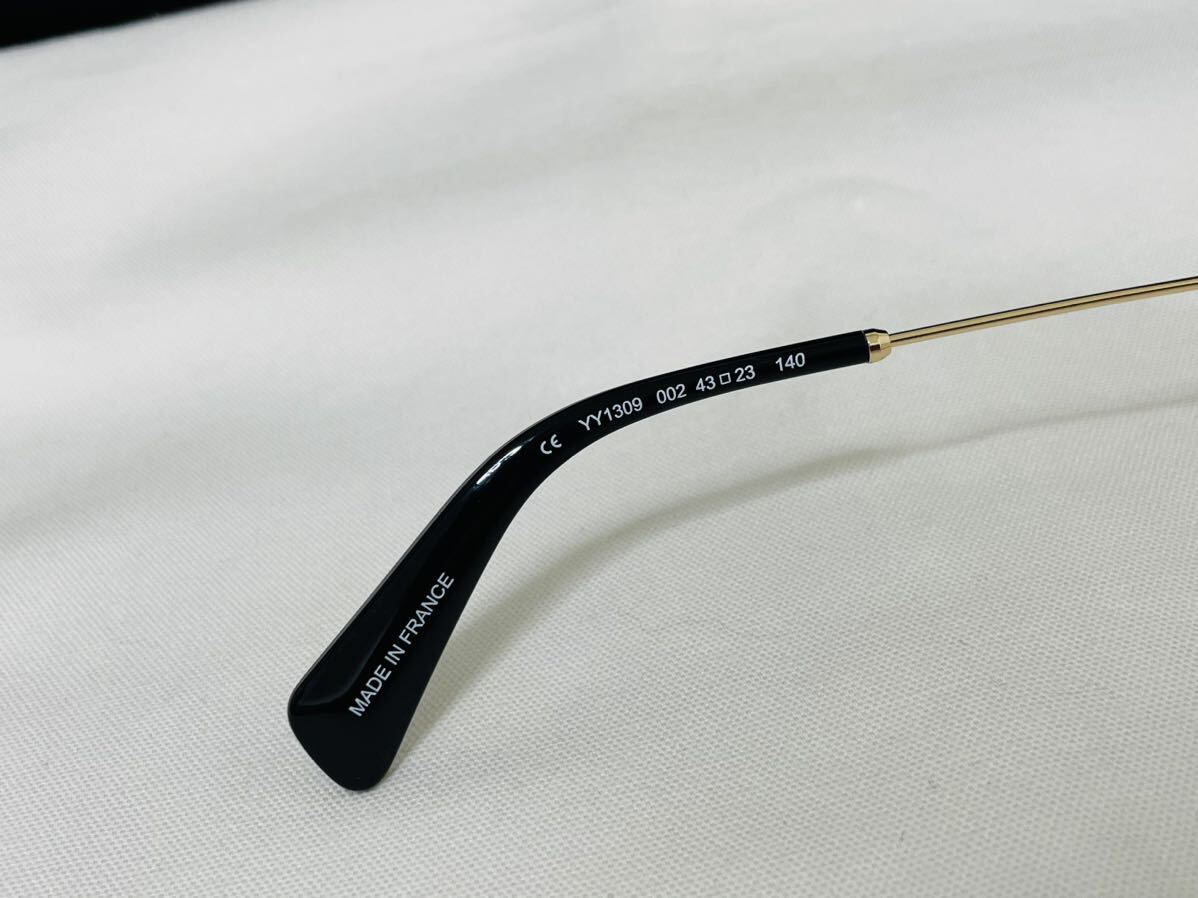 Yohji Yamamoto ヨウジ ヤマモト メガネフレーム YY1309 002 未使用 美品 伊達眼鏡 ラウンド サングラス 丸メガネ ブラック ゴールド_画像8