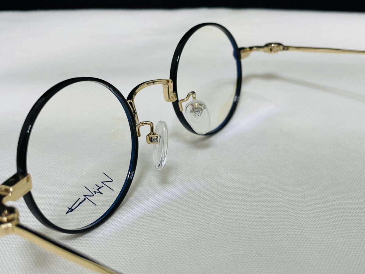 Yohji Yamamoto ヨウジ ヤマモト メガネフレーム YY1309 002 未使用 美品 伊達眼鏡 ラウンド サングラス 丸メガネ ブラック ゴールド_画像7