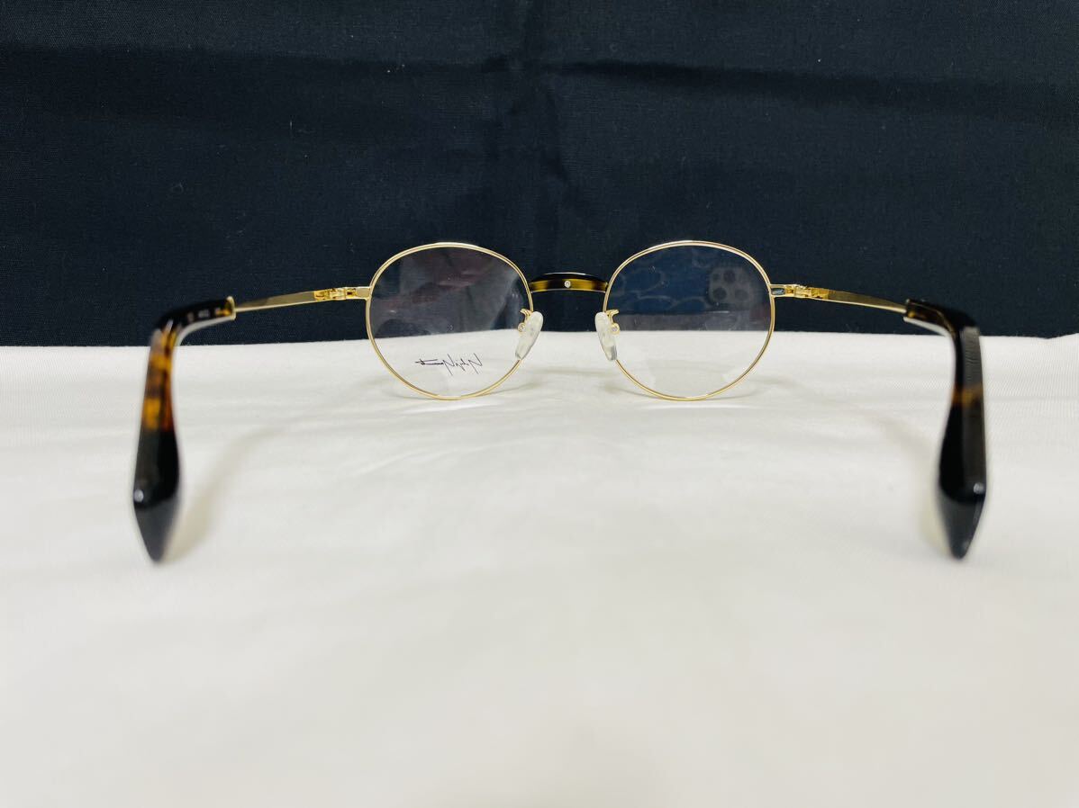 Yohji Yamamoto ヨウジ ヤマモト メガネフレーム YY1302 127 未使用 美品 伊達眼鏡 ラウンド サングラス 丸メガネゴールド 鼈甲柄の画像6