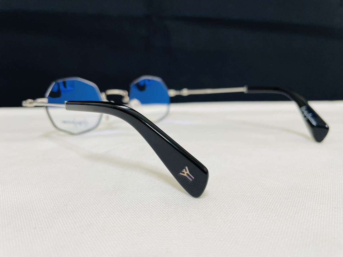 Yohji Yamamoto ヨウジ ヤマモト メガネフレーム YY1308 003 伊達眼鏡 未使用 美品 オクタゴン形 ブラック シルバーの画像5