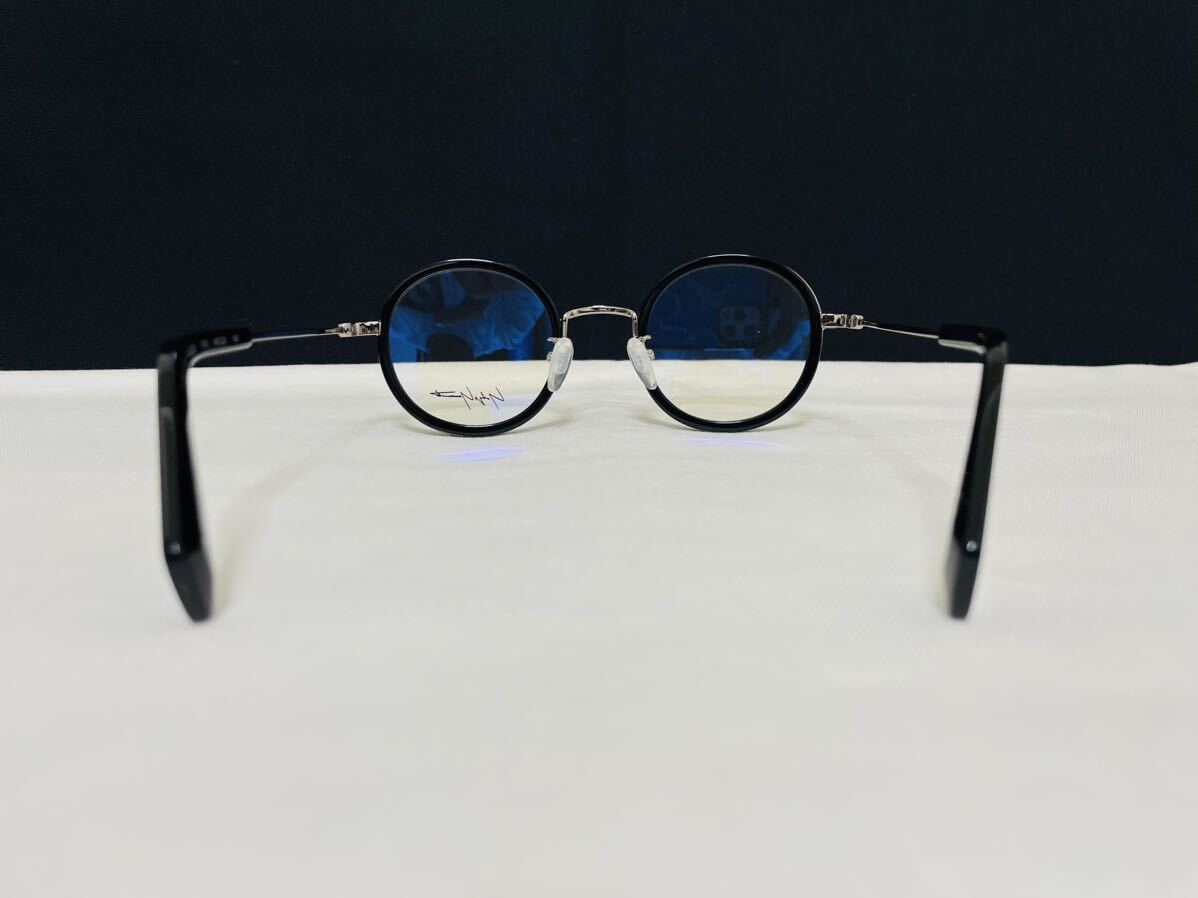 Yohji Yamamoto ヨウジ ヤマモト メガネフレーム YY1025 613 未使用 美品 伊達眼鏡 丸メガネ ブラック シルバー_画像6
