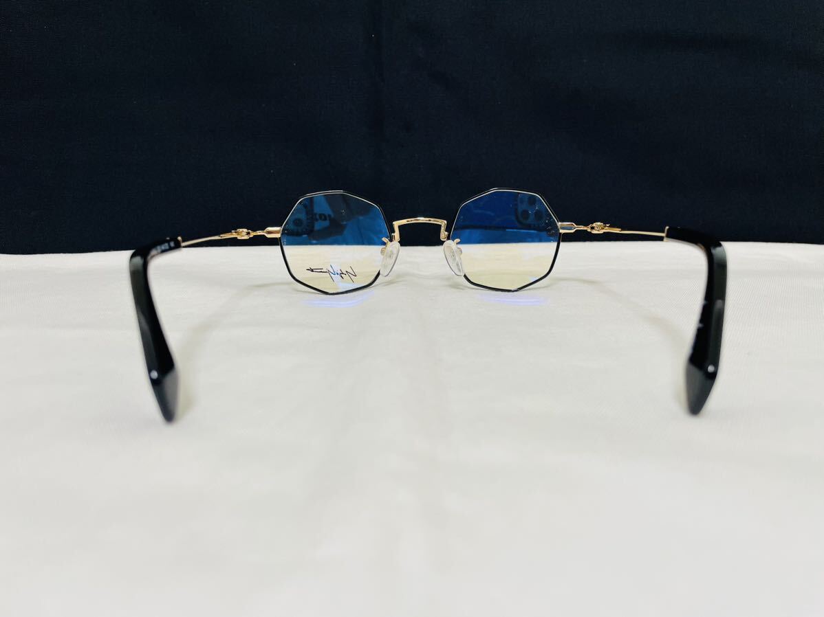 Yohji Yamamoto ヨウジ ヤマモト メガネフレーム YY1308 002 伊達眼鏡 未使用 美品 オクタゴン形 ブラック ゴールド 人気カラーの画像6
