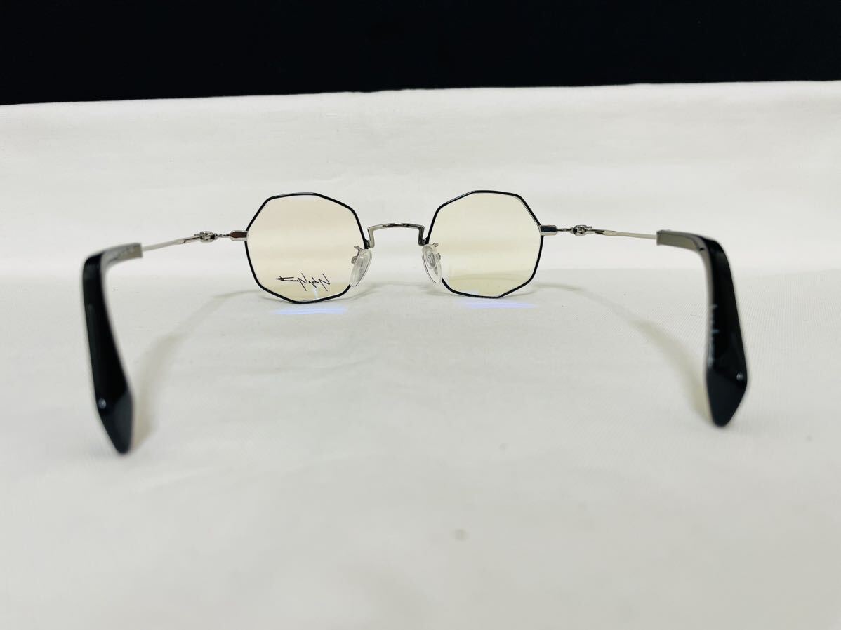 Yohji Yamamoto ヨウジ ヤマモト メガネフレーム YY1308 003 伊達眼鏡 未使用 美品 8角形フレーム ブラック シルバー 人気カラー_画像6